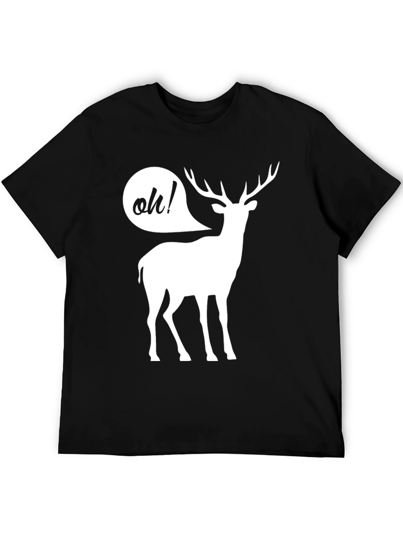 Black Oh Deer! Funny Graphic T-Shirt view 5