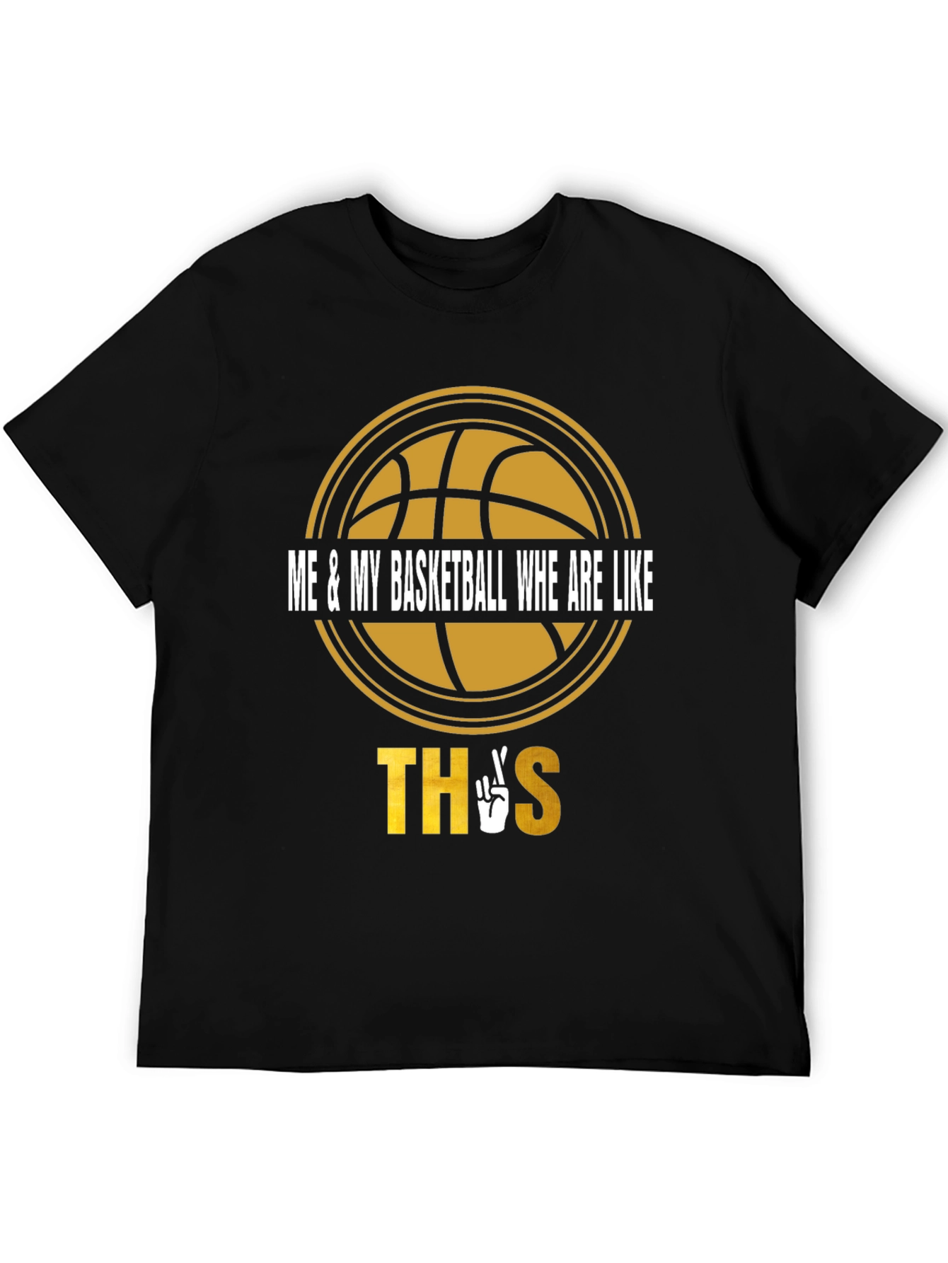 Black Basketball Lover Tee - Me & My Basketball Like This view 5