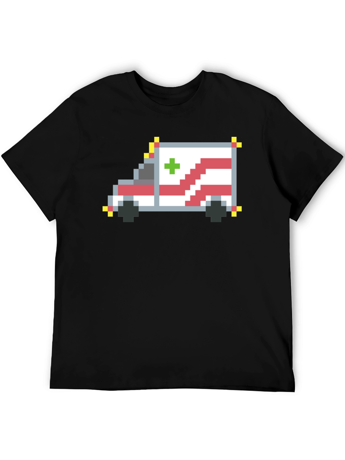 Black Pixel Ambulance Graphic T-Shirt view 5