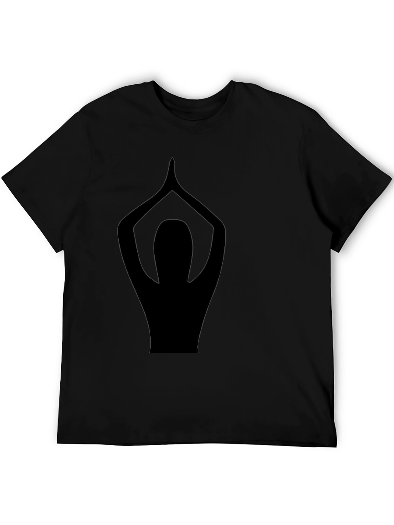 Black Yoga Pose Graphic Black T-Shirt view 5