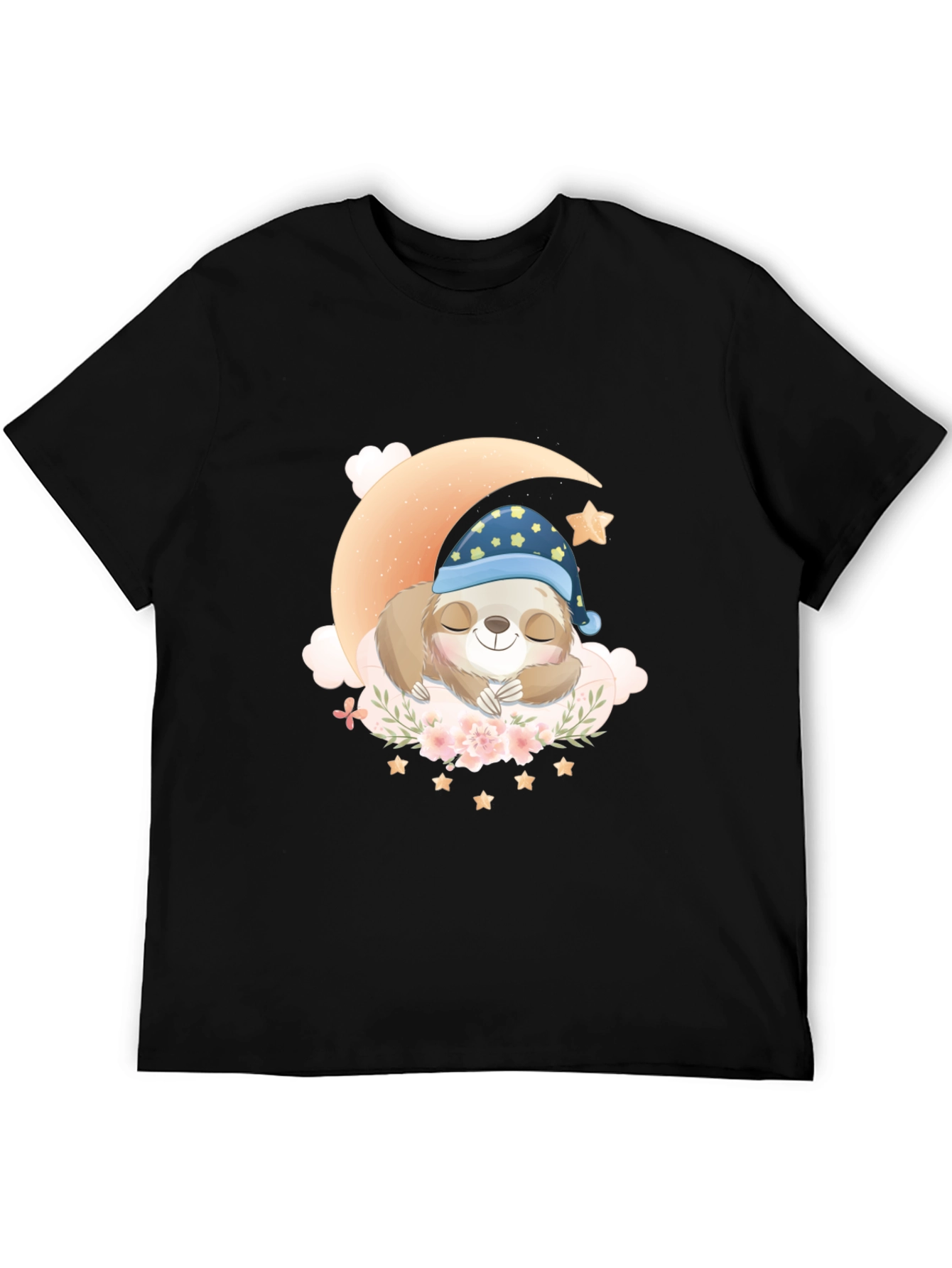 Sloth Sleeping on Moon T-Shirt - Cute Graphic Tee - 5