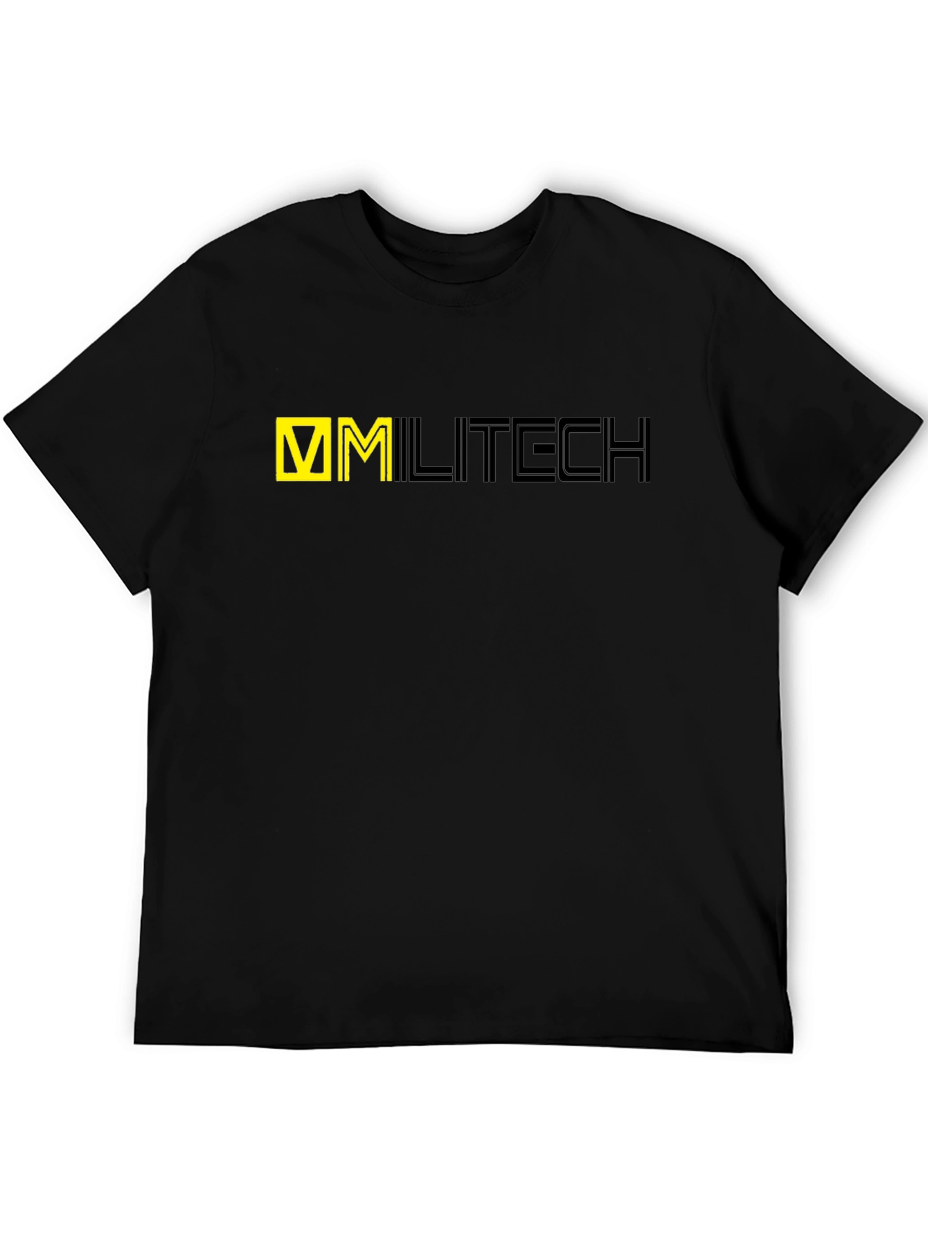 Black Cyberpunk Militech Graphic T-Shirt view 5