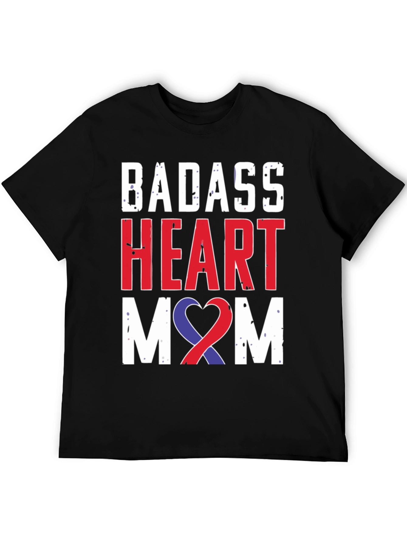 Black Badass Heart Mom Graphic Tee - Awareness Ribbon view 5