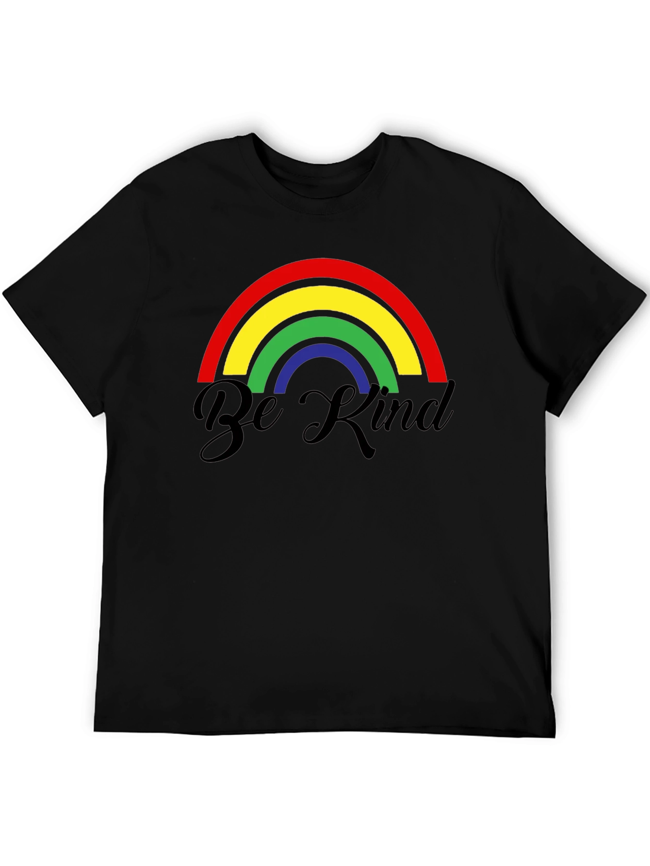 Black Be Kind Rainbow Graphic T-Shirt - Black view 5