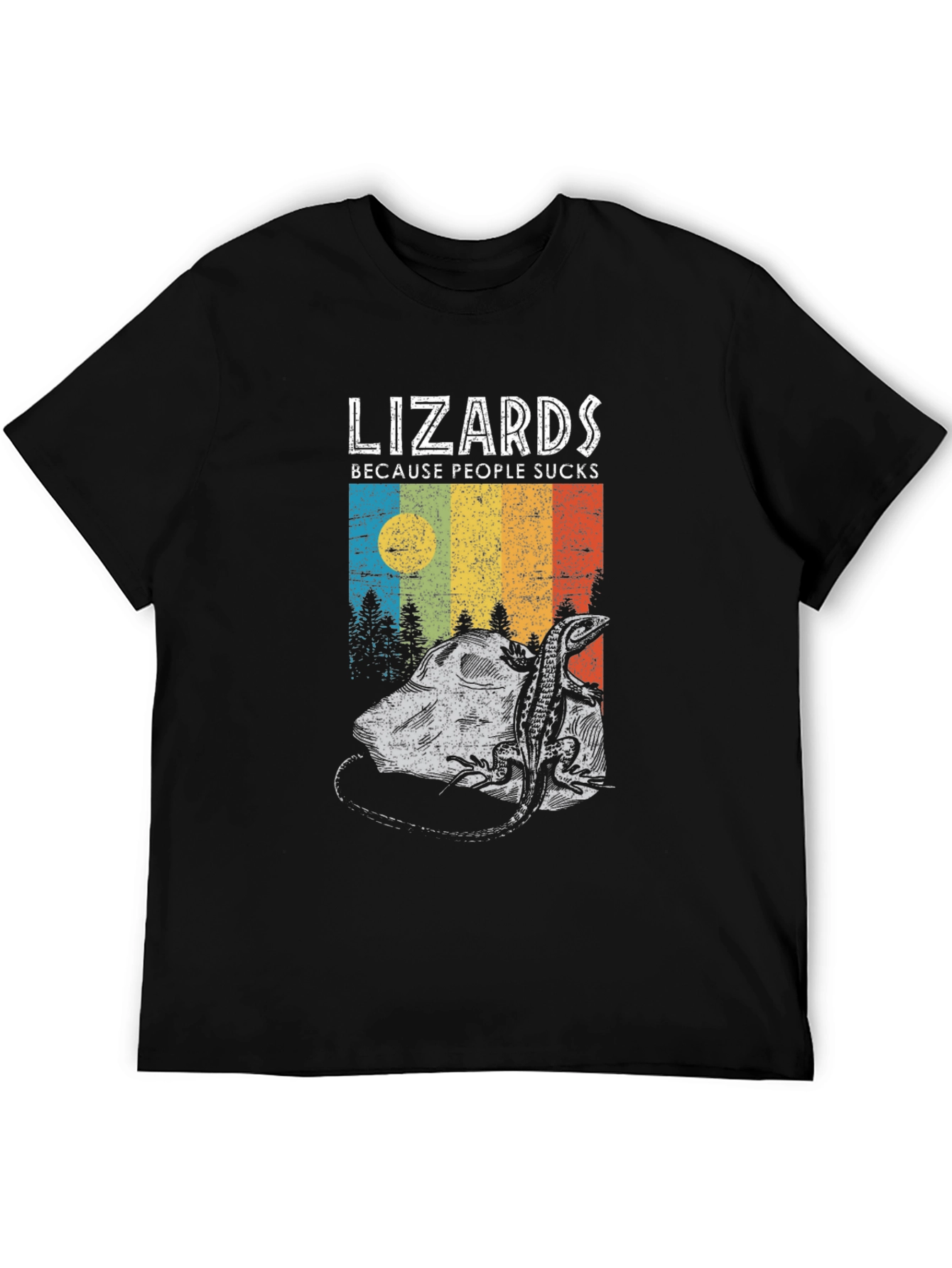 Black Lizards Because People Suck T-Shirt view 5