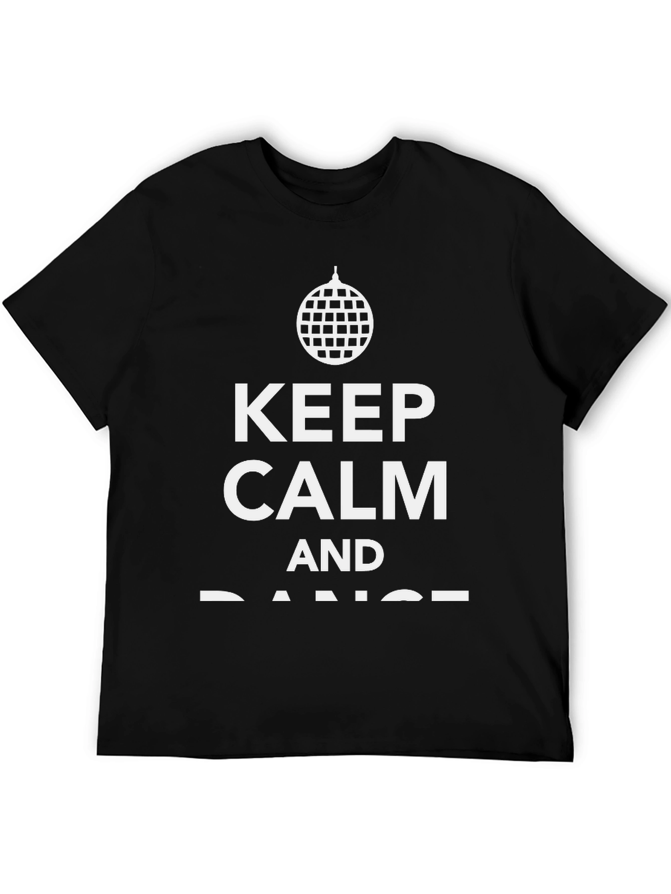 Black Keep Calm and Dance Disco Ball T-Shirt view 5