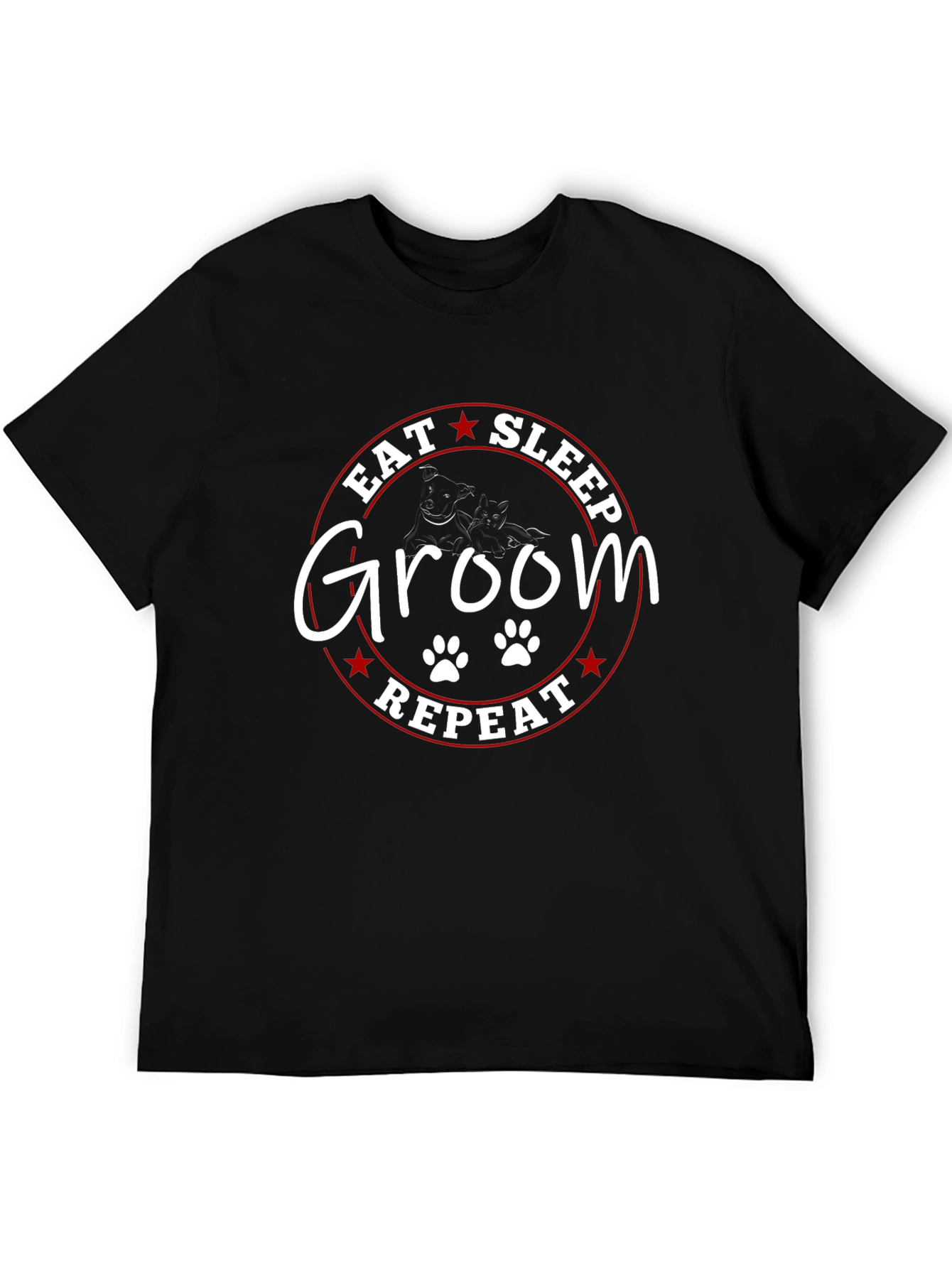 Black Eat Sleep Groom Repeat T-Shirt view 5
