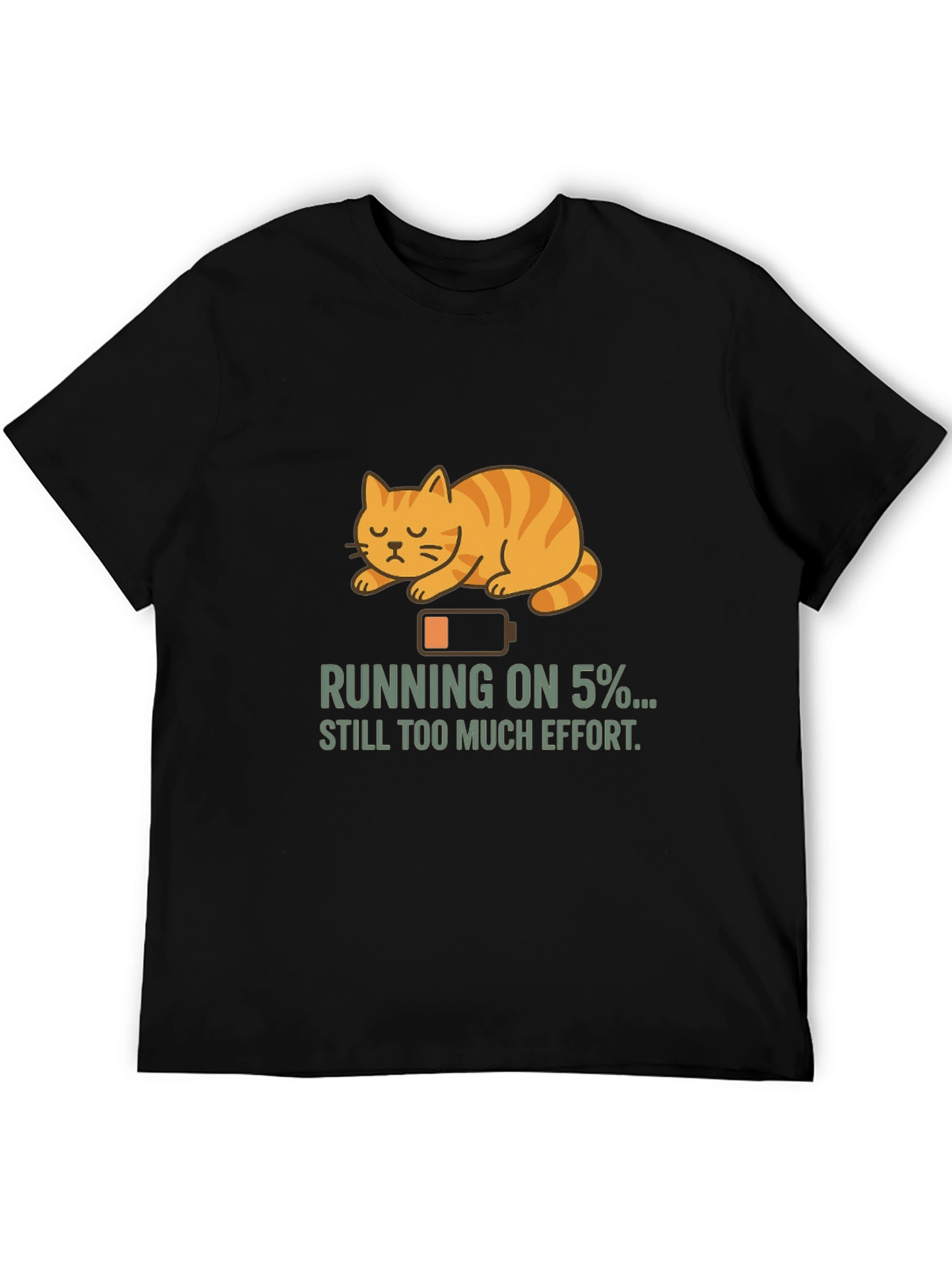 Black Running on 5% Cat T-Shirt view 5