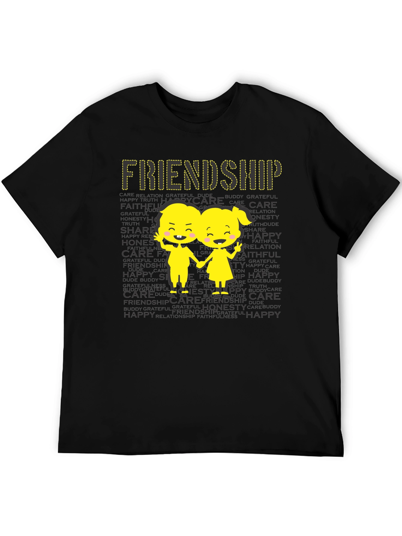 Black Friendship Graphic Print T-Shirt view 5