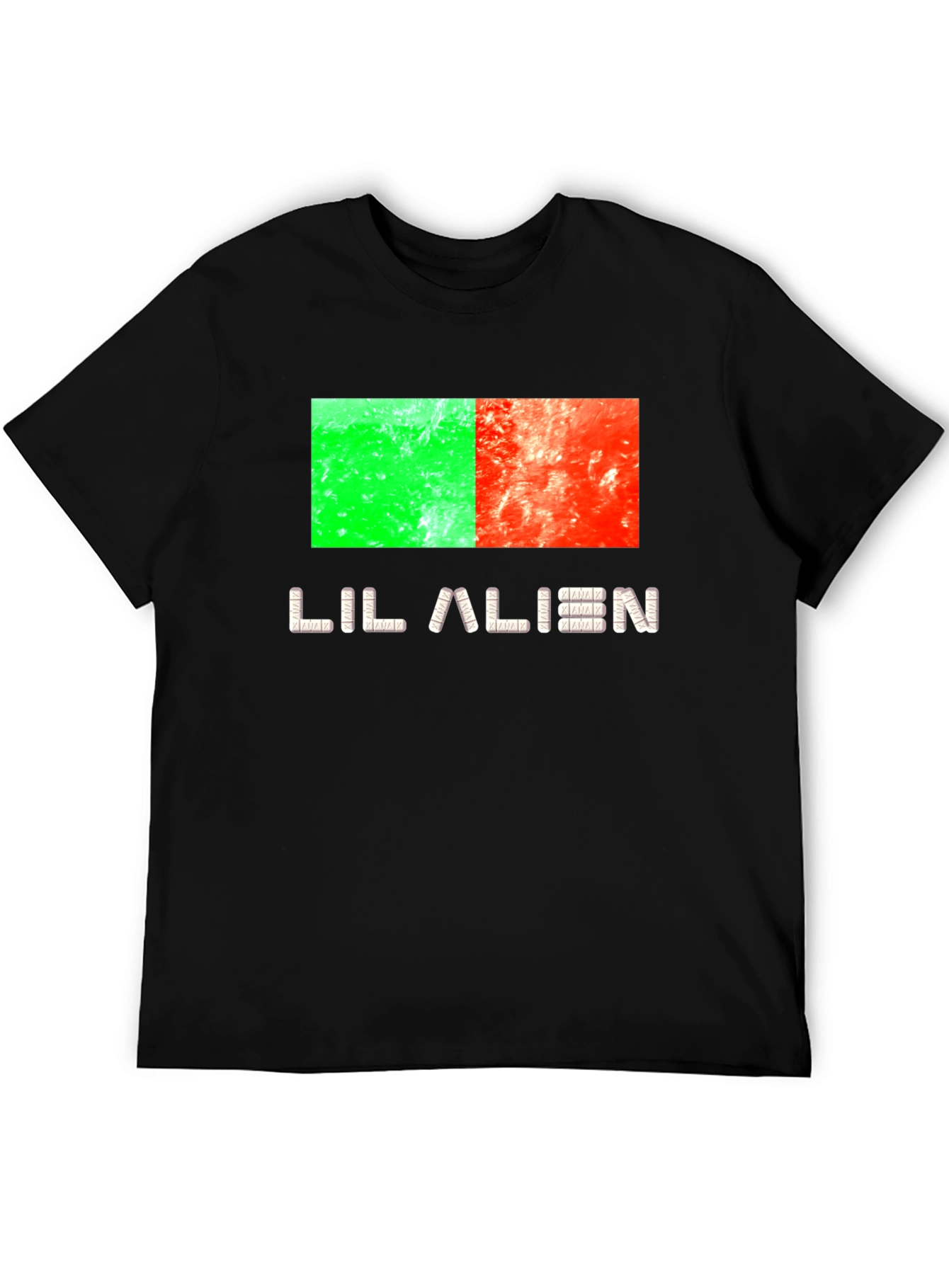Black Lil Alien Graphic Tee - Black Cotton Blend Shirt view 5