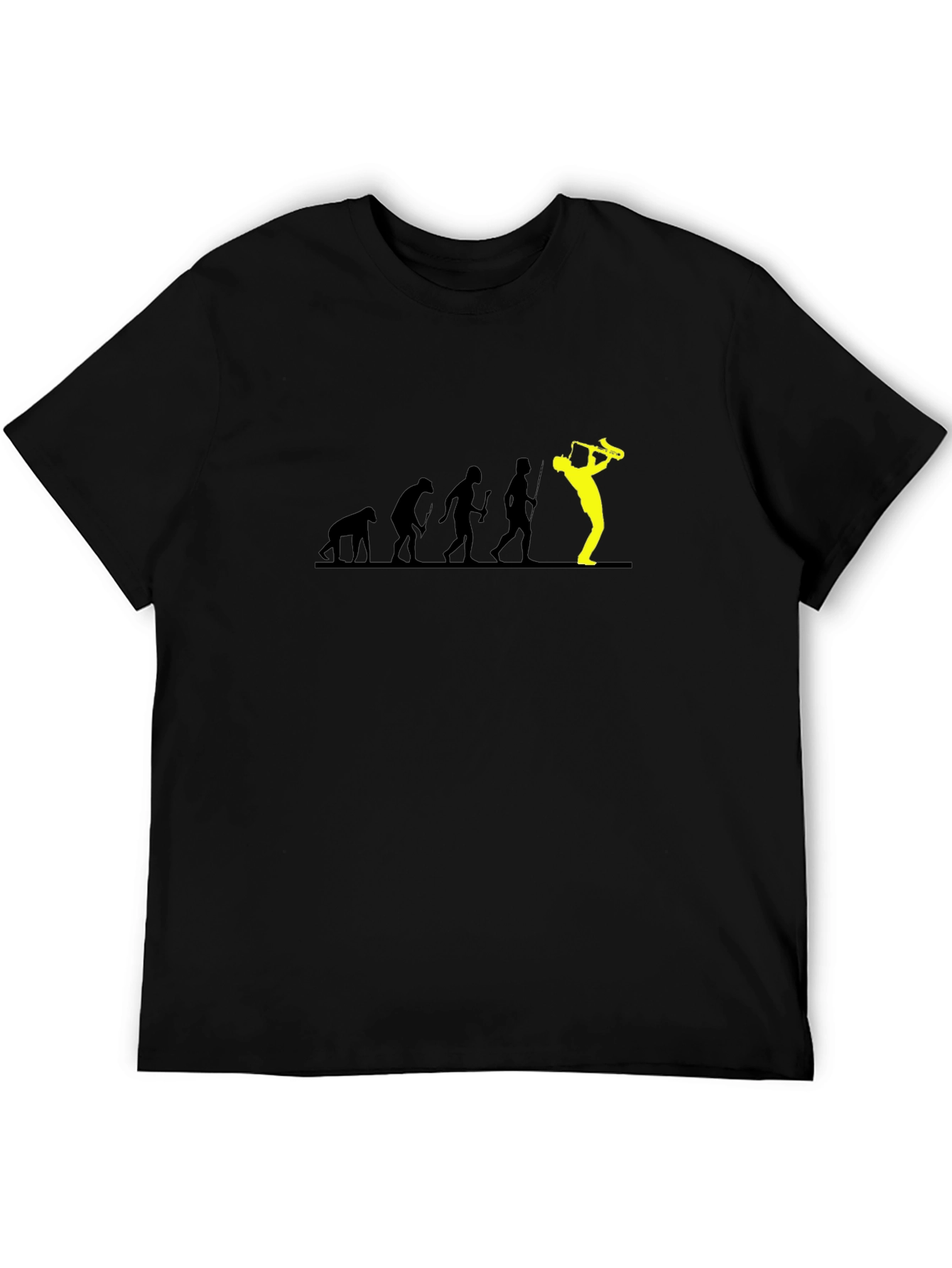 Black Saxophone Evolution Graphic T-Shirt view 5