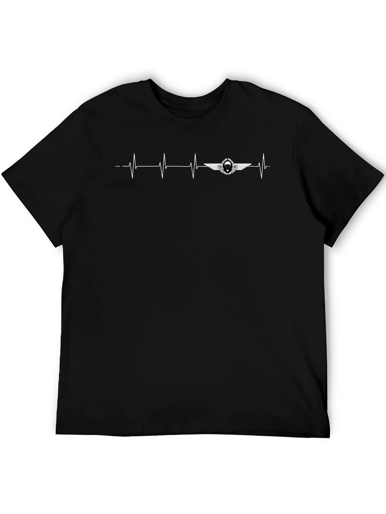 Black Pilot Heartbeat T-Shirt - Aviation Enthusiast Tee view 5