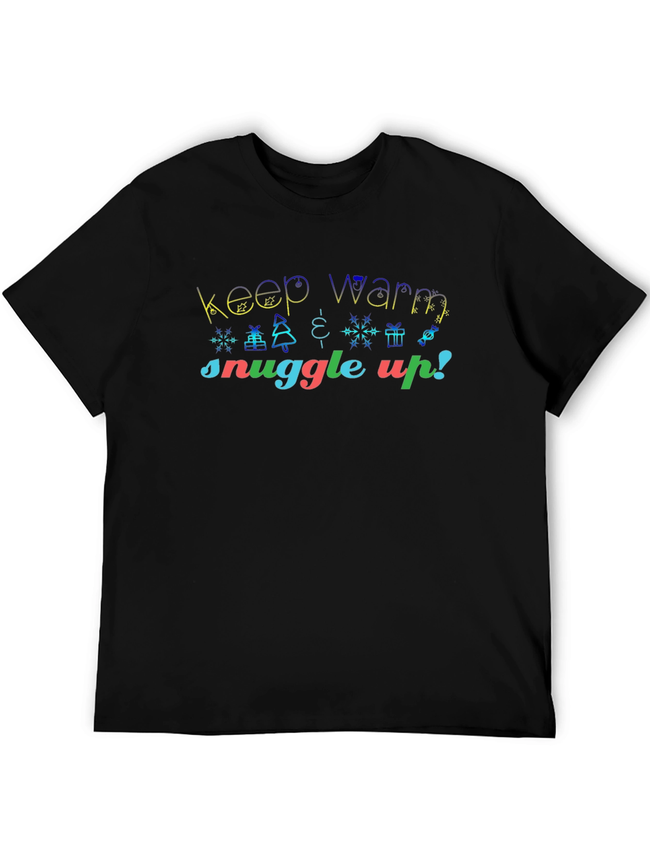 Black Festive 'Keep Warm, Snuggle Up!' Christmas Tee view 5