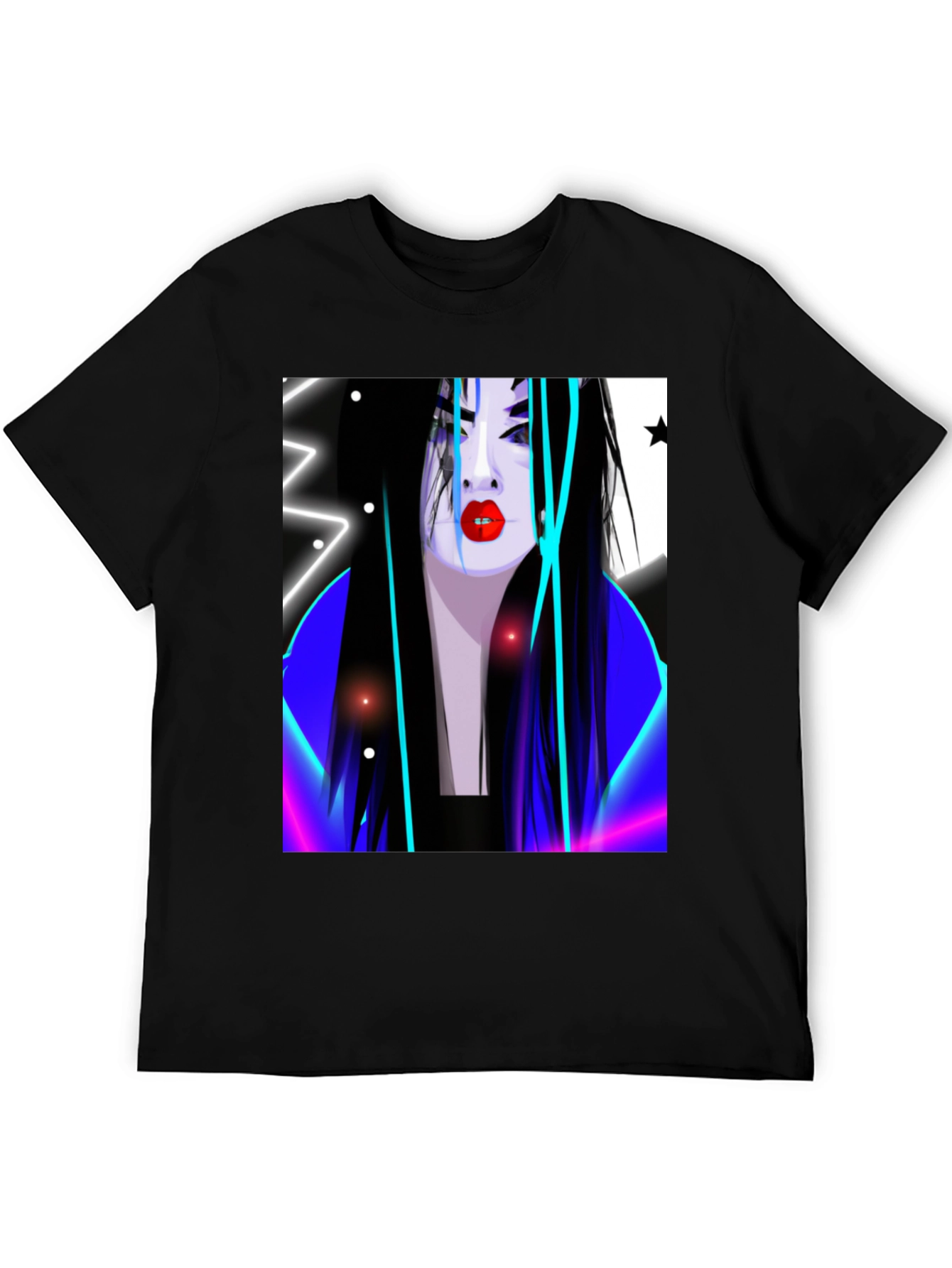 Black Neon Geisha Graphic T-Shirt - Stylish Urban Wear view 5