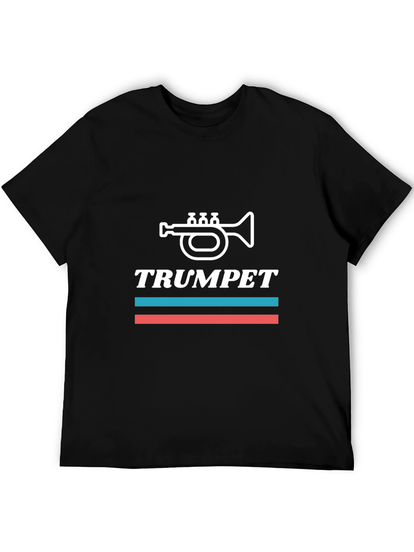 Black Trumpet Graphic Tee - Black Cotton T-Shirt view 5