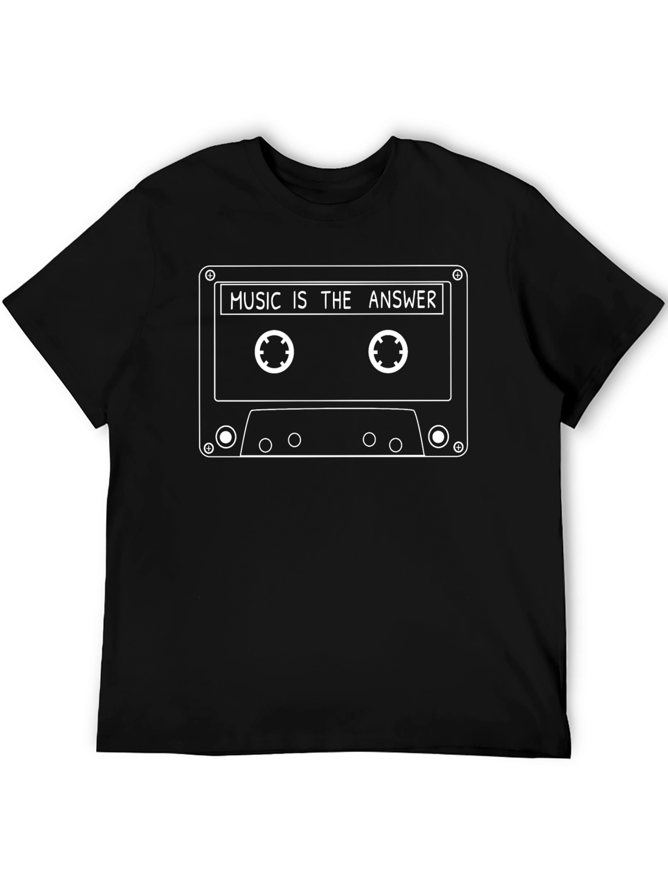 Black Music is the Answer Graphic Tee - Black Cassette Tape Design view 5