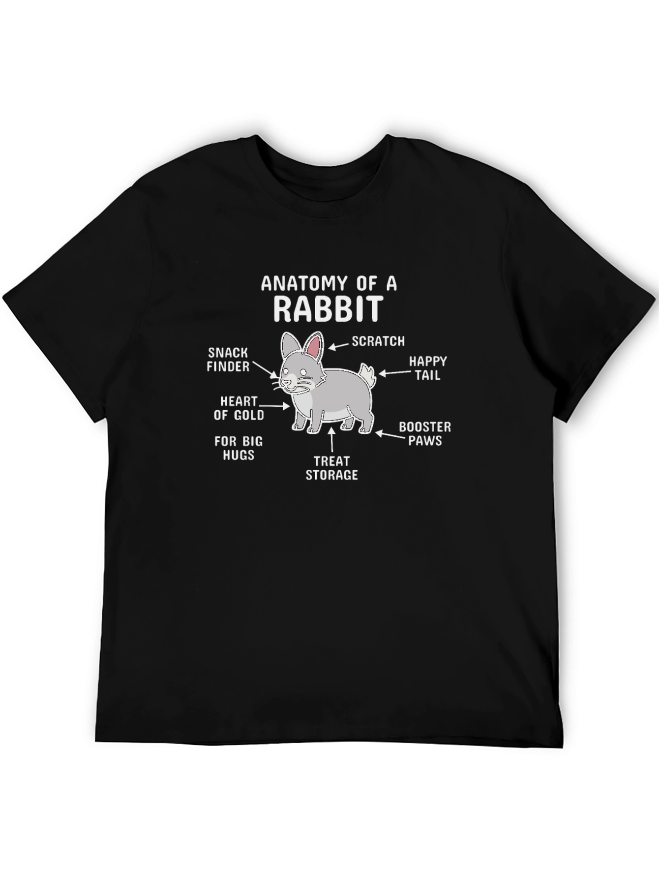 Black Anatomy of a Rabbit Black T-Shirt view 5