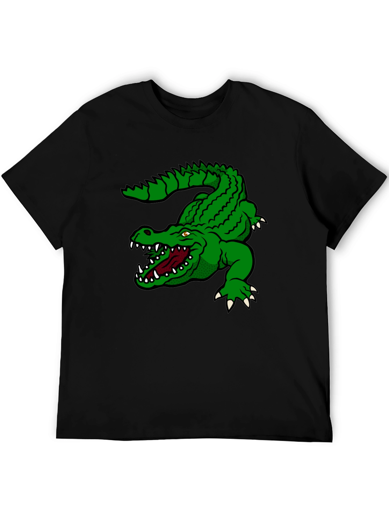 Black Alligator Graphic Tee - Black Cotton T-Shirt view 5