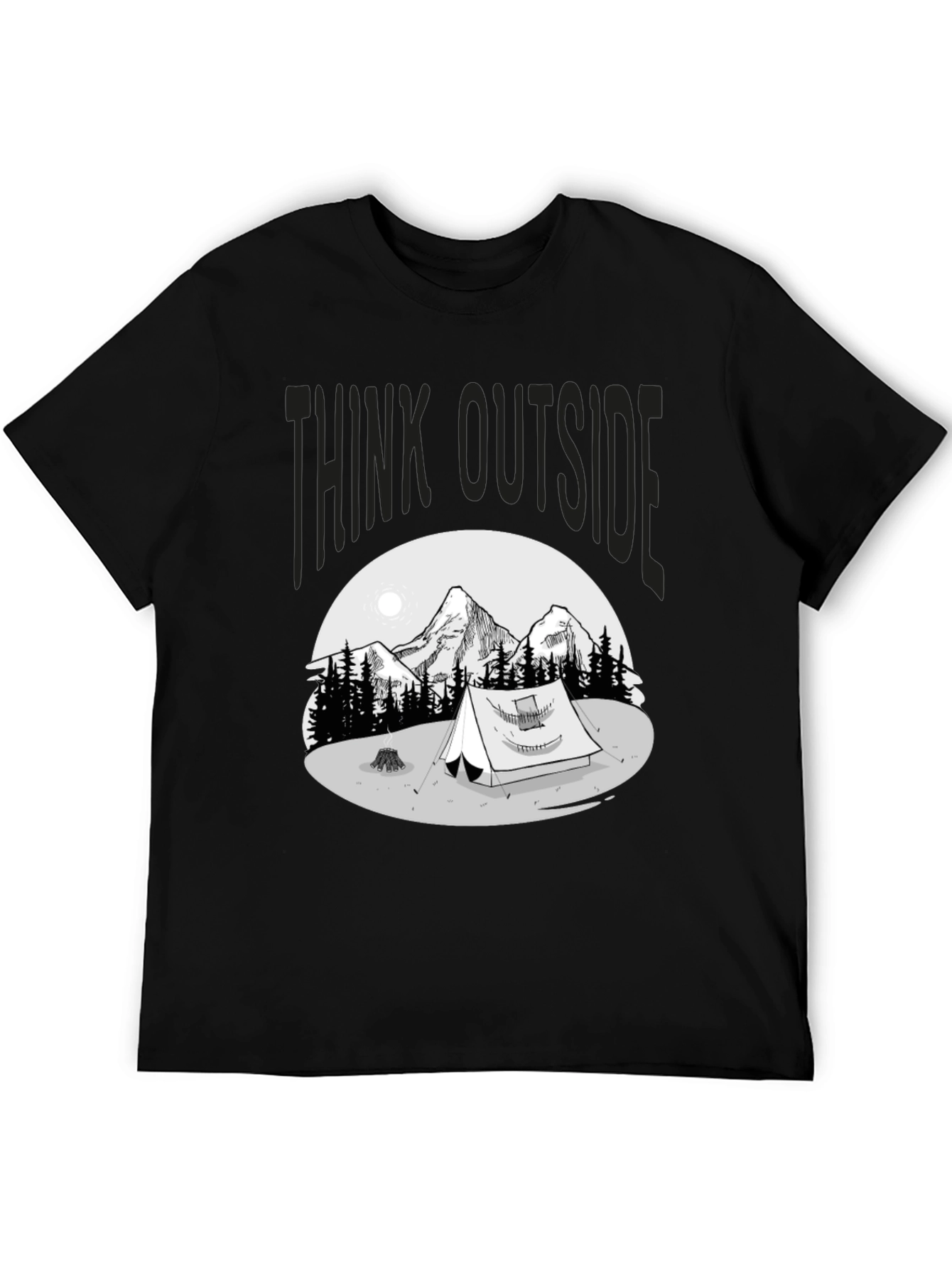 Black Think Outside Graphic T-Shirt view 5