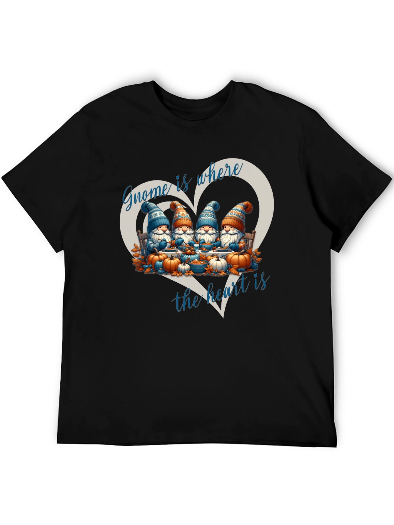 Black Gnome is Where the Heart is T-Shirt view 5