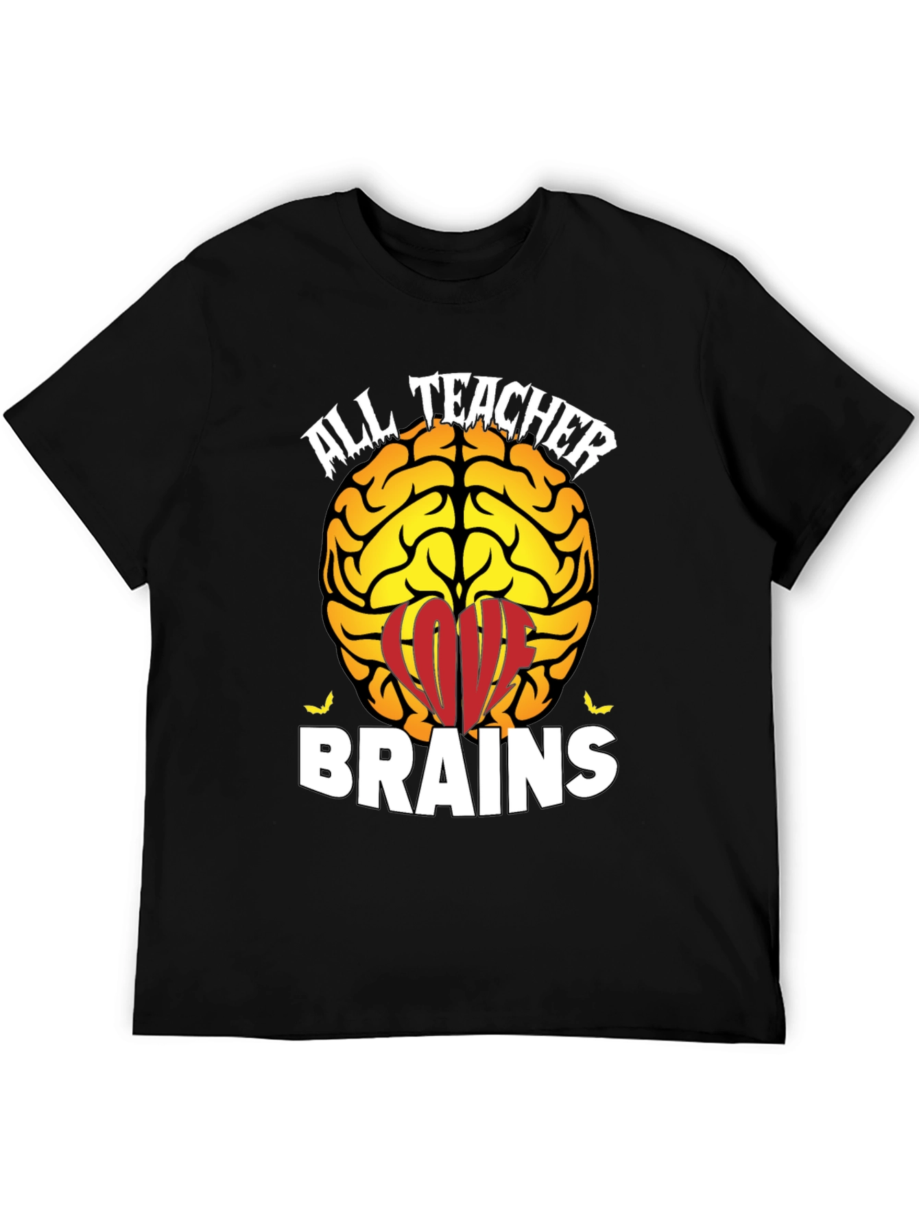 Black All Teacher Brains T-Shirt view 5