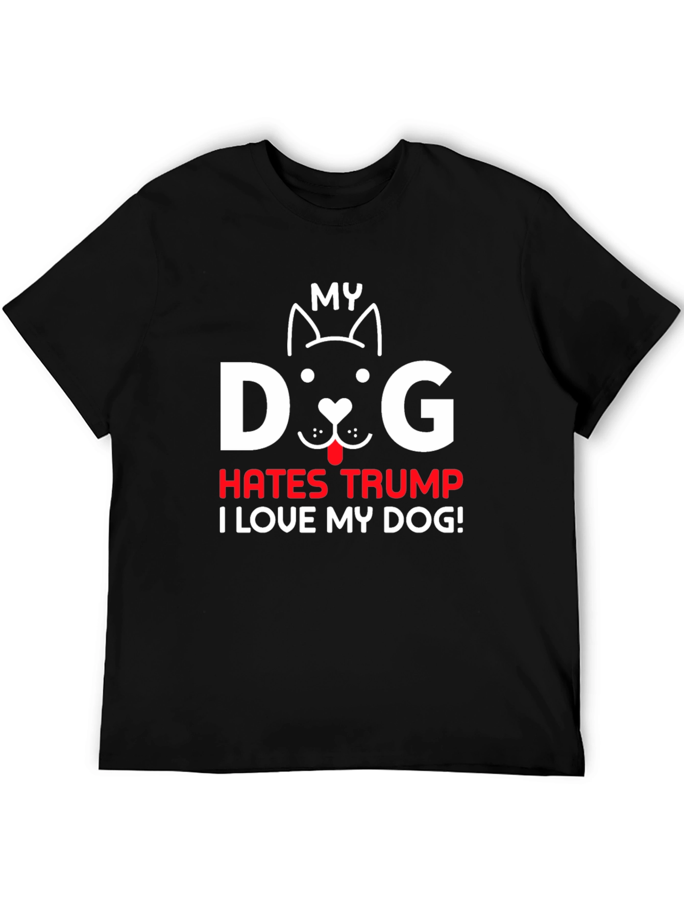 Black My Dog Hates Trump T-Shirt, Pet Lover Tee view 5