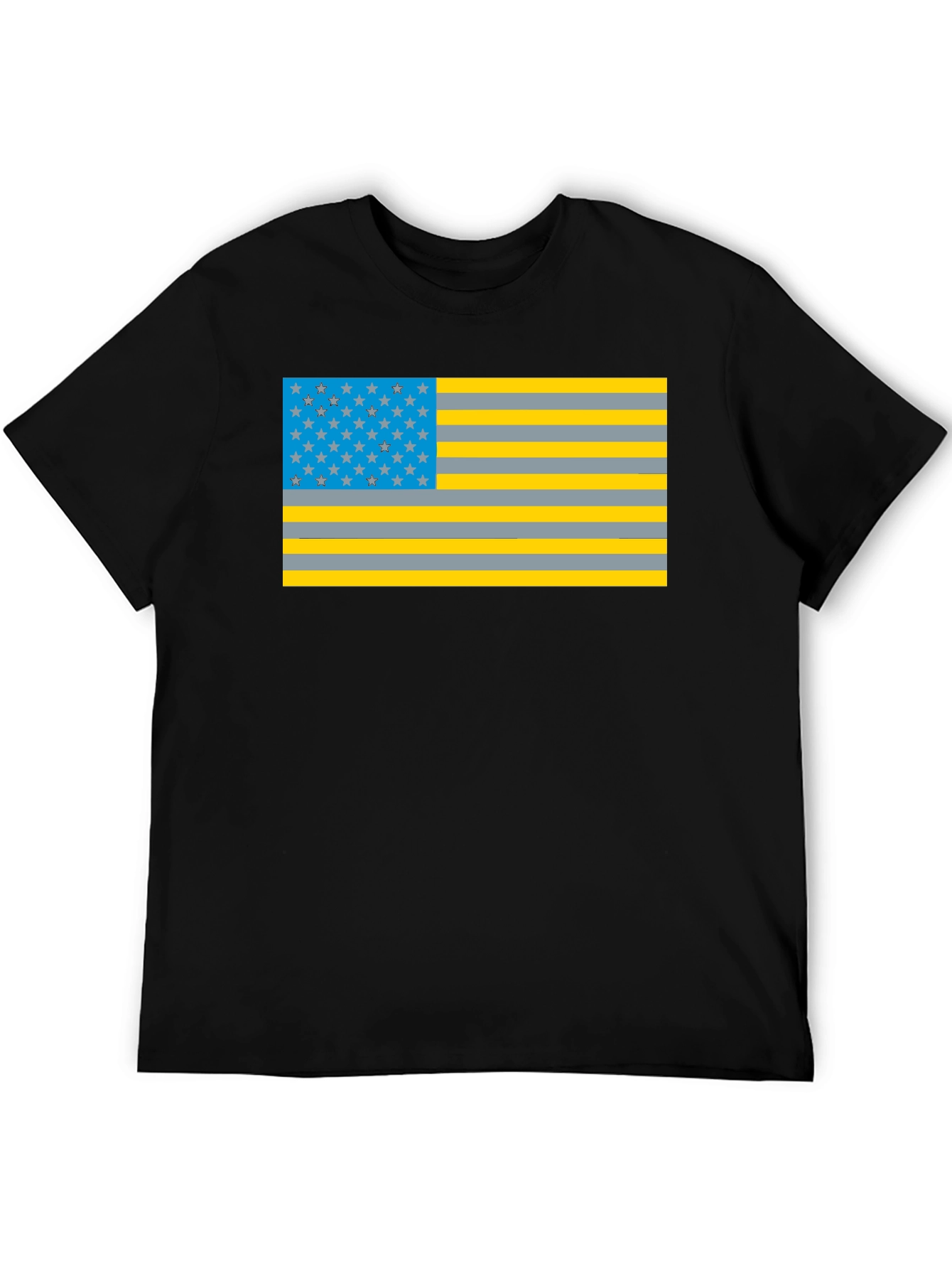Black Novelty American Flag Graphic T-Shirt view 5