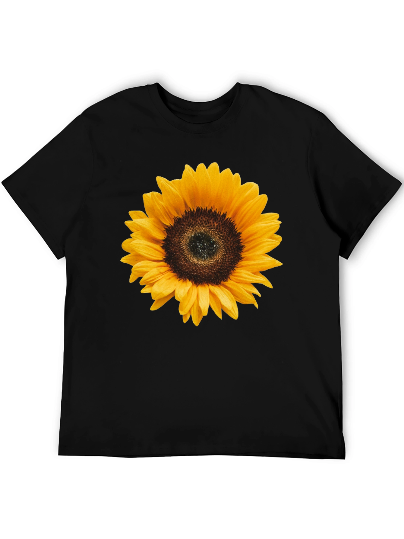 Black Sunflower Graphic Tee - Black Cotton T-Shirt view 5