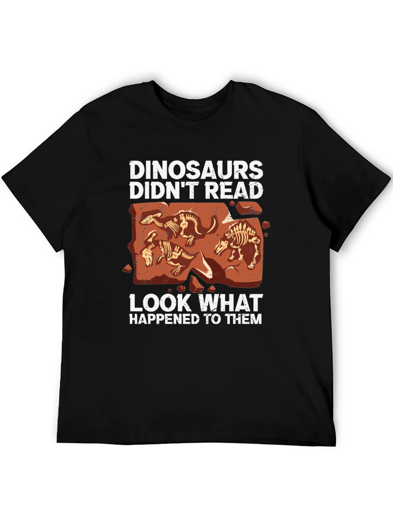 Black Dinosaurs Didn't Read Graphic Tee view 5