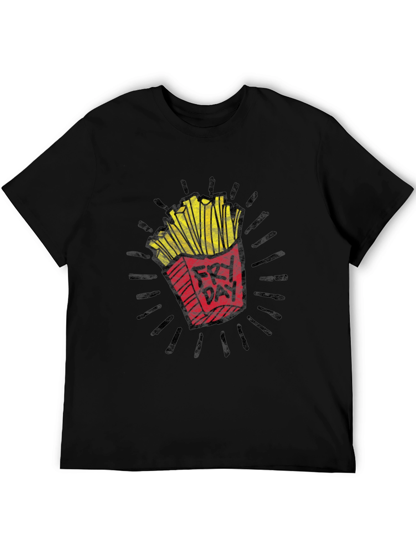 Black Fry Day Graphic T-Shirt - Unisex Crew Neck Tee view 5