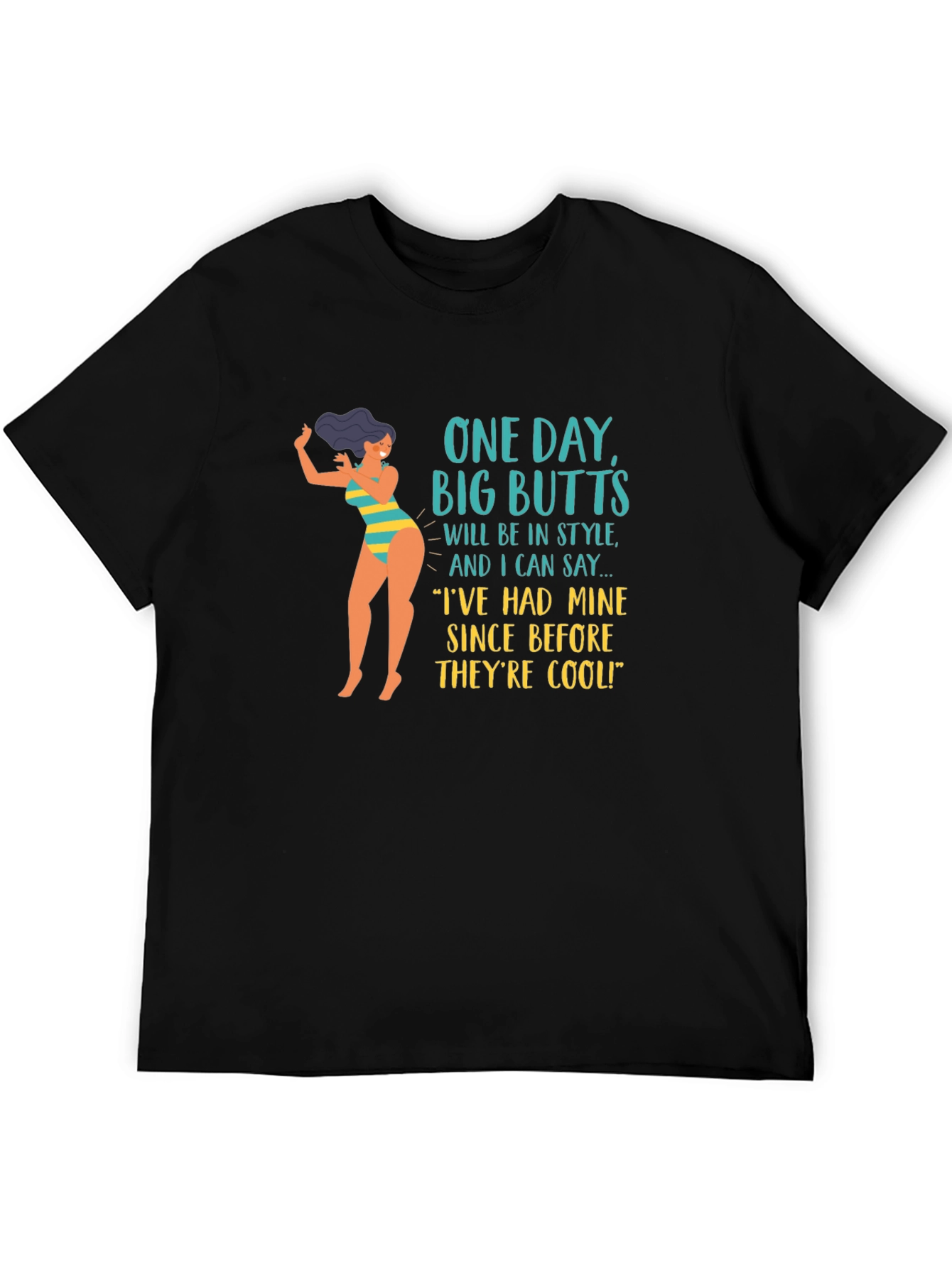 Black Funny Big Butts T-Shirt view 5