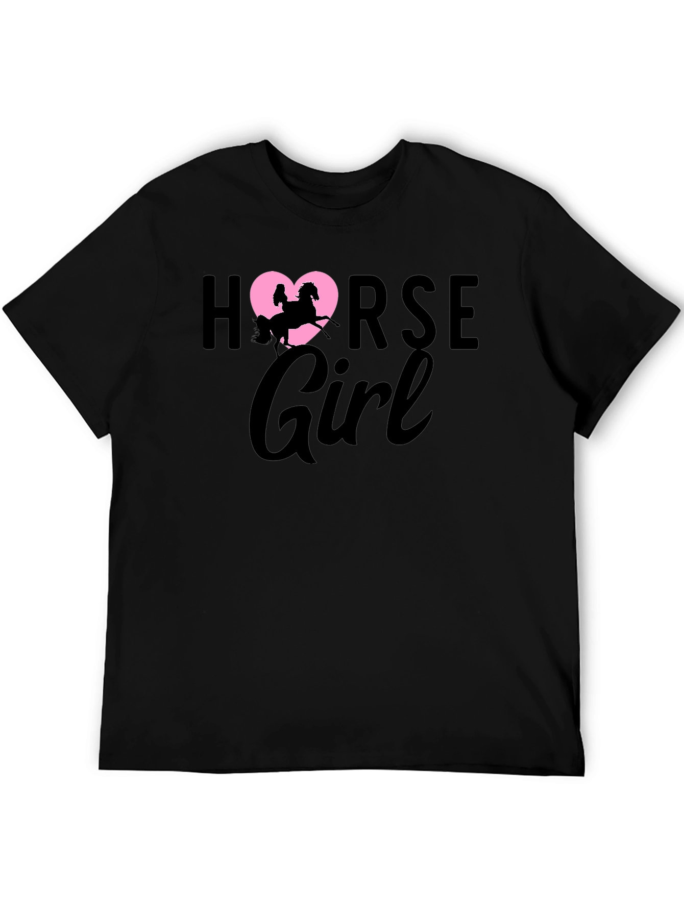 Black Horse Girl T-Shirt - Equestrian Rider Tee view 5