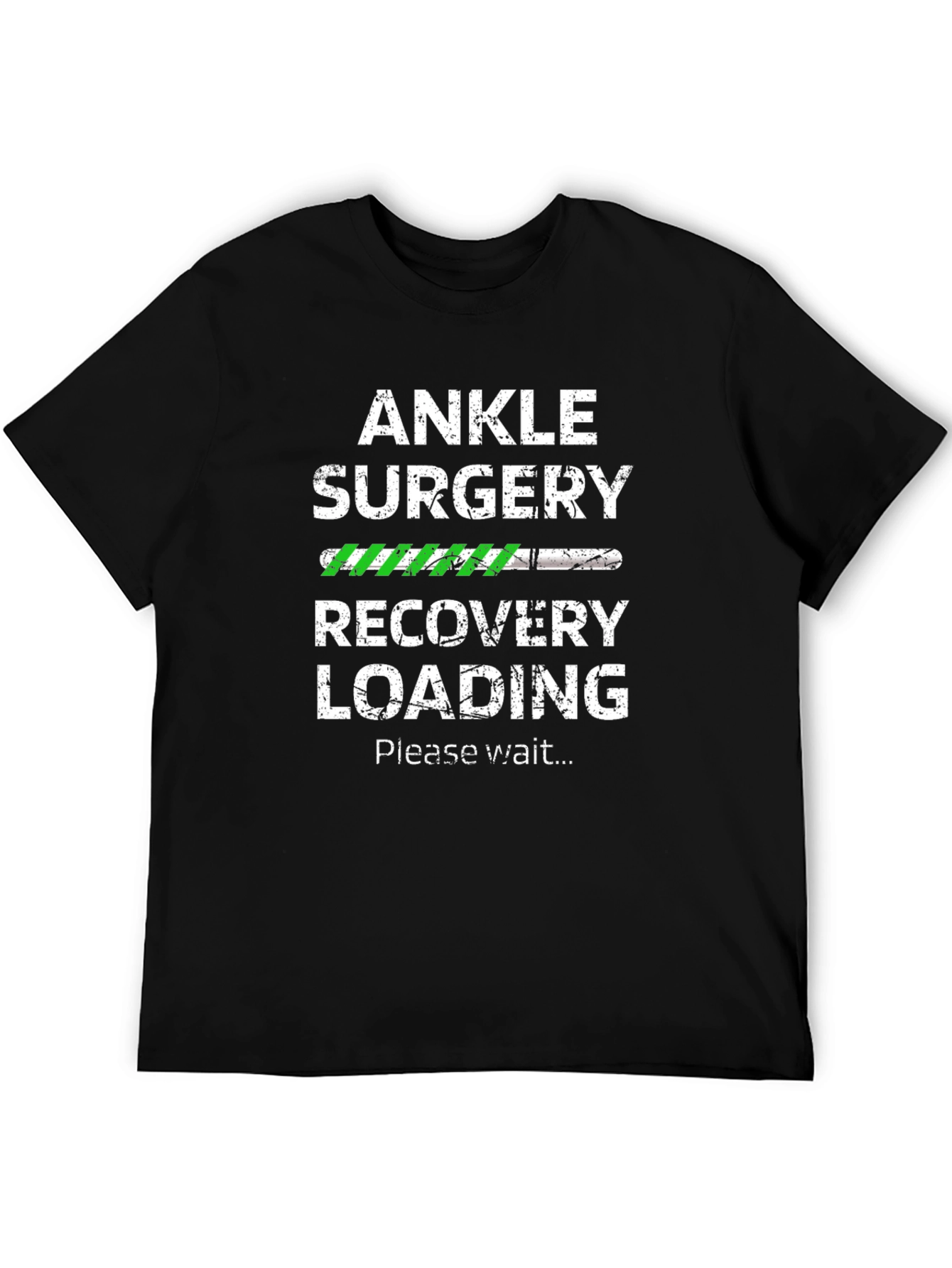 Black Ankle Surgery Recovery Loading Funny T-Shirt view 5