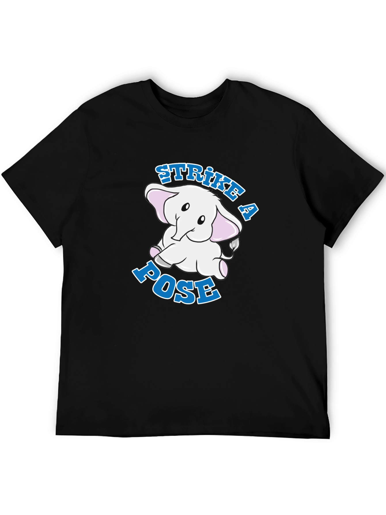 Black Strike a Pose Elephant Graphic Tee view 5