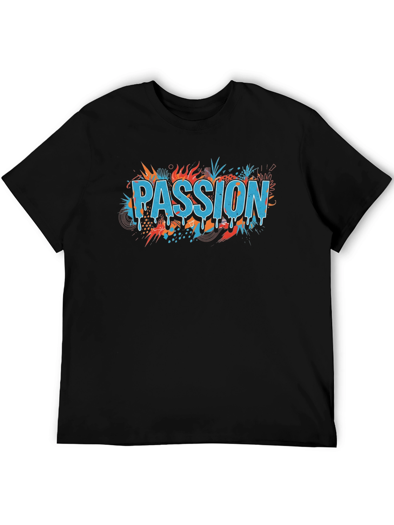 Black Passion Graphic T-Shirt - Trendy Design view 5