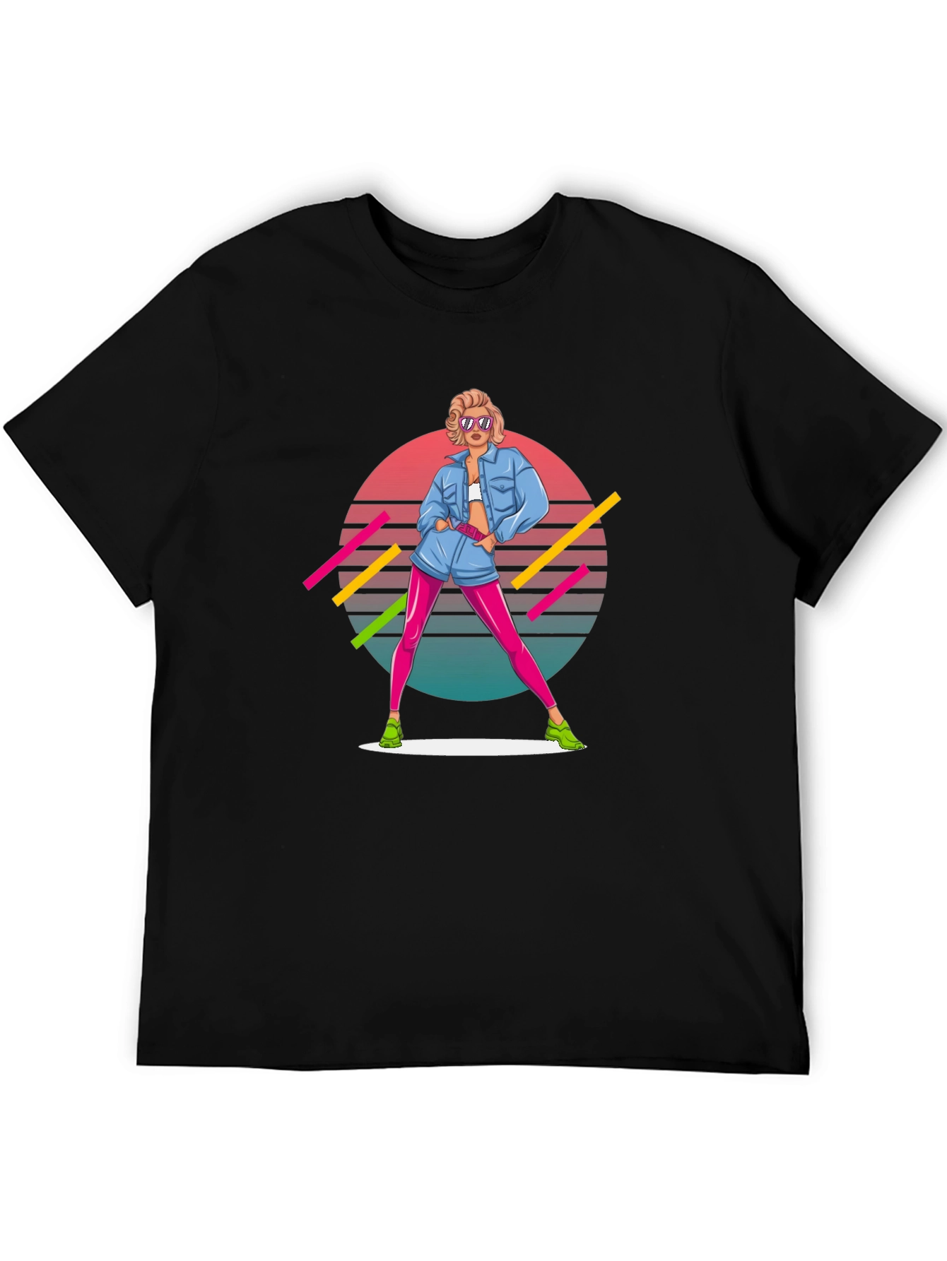 Black Retro 80s Style T-Shirt view 5