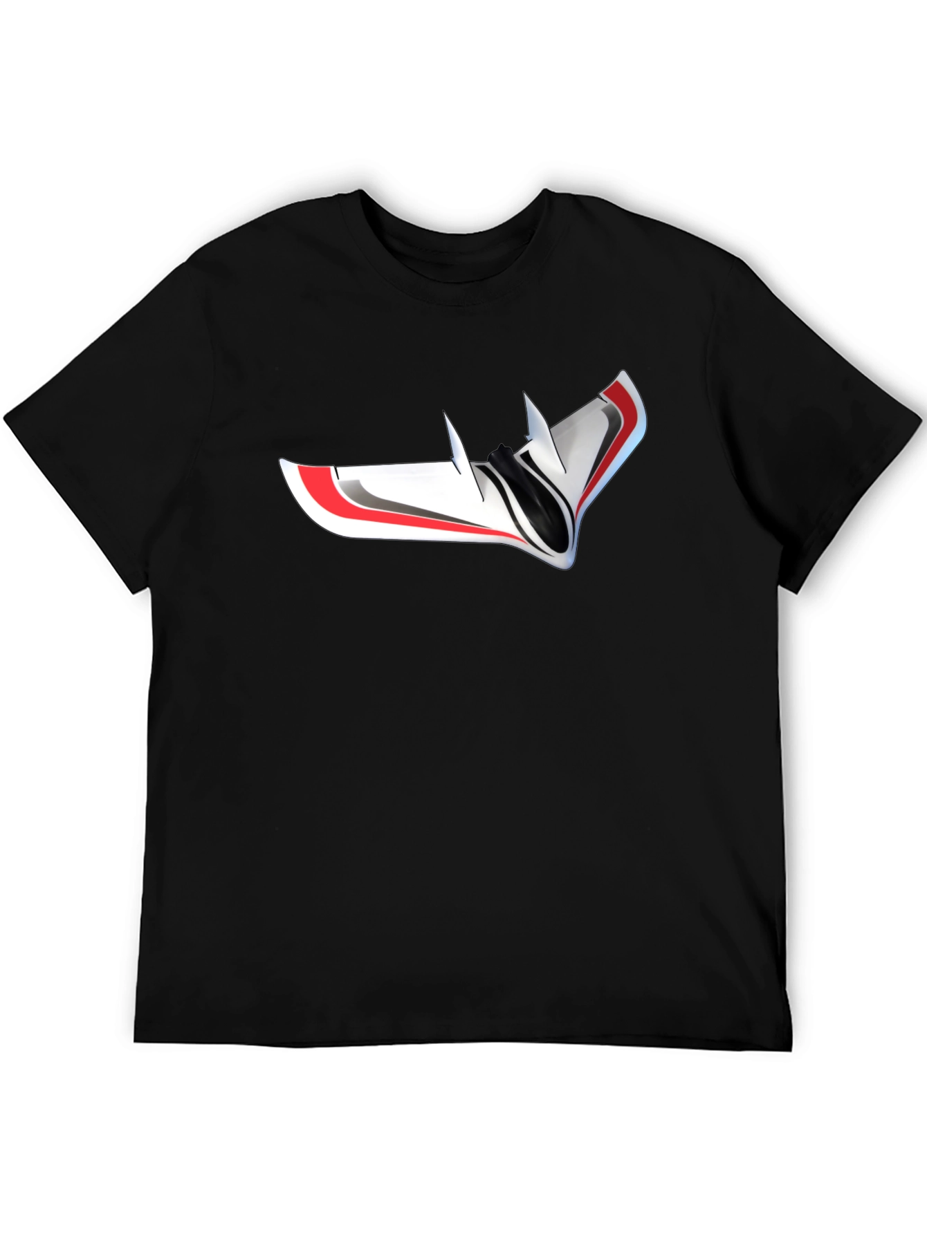 Black Futuristic Drone Graphic T-Shirt - Black view 5