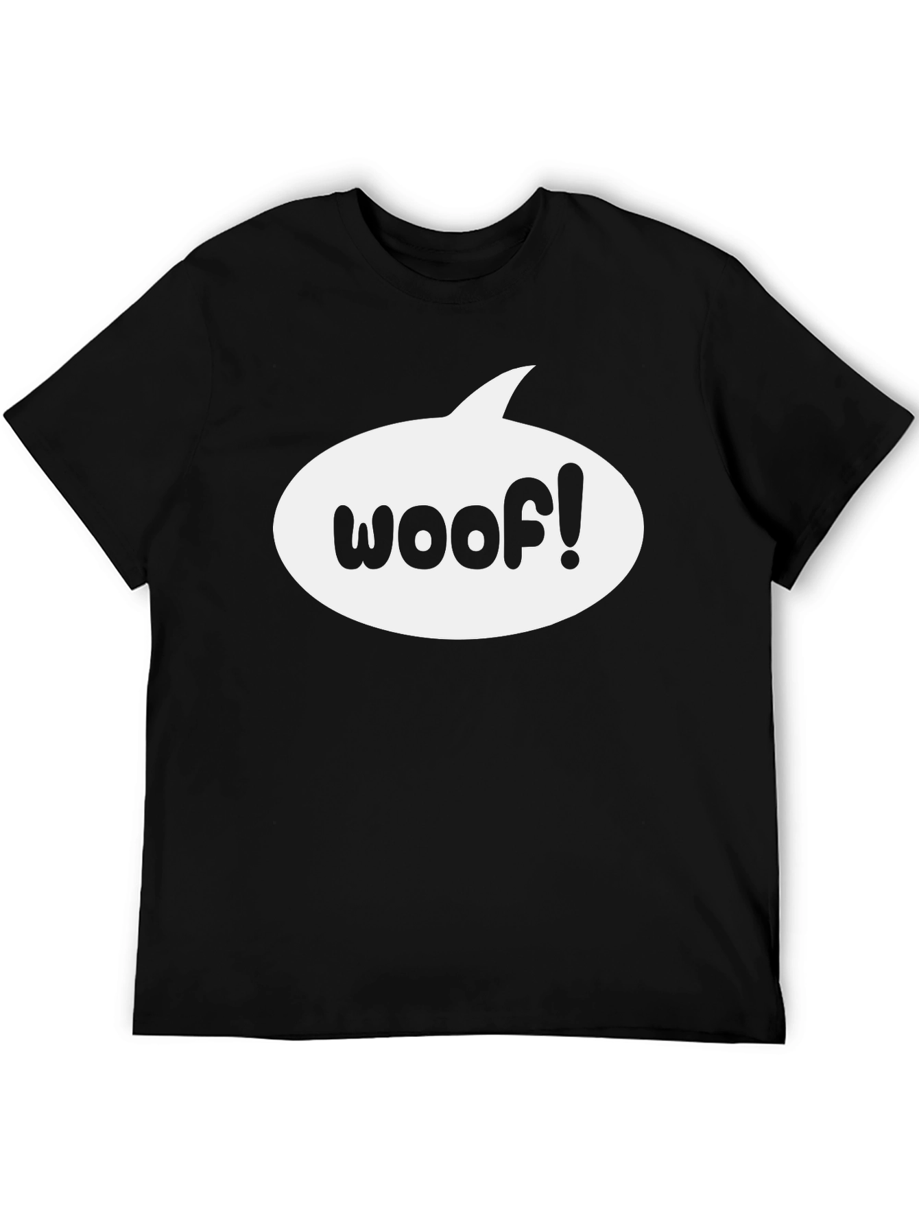 Black Woof! Speech Bubble Graphic Tee - Casual Comfort view 5