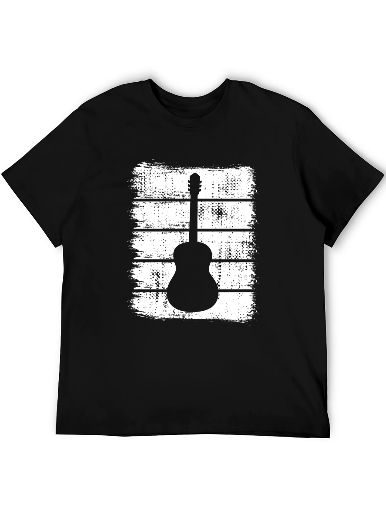 Black Guitar Graphic T-Shirt - Black view 5