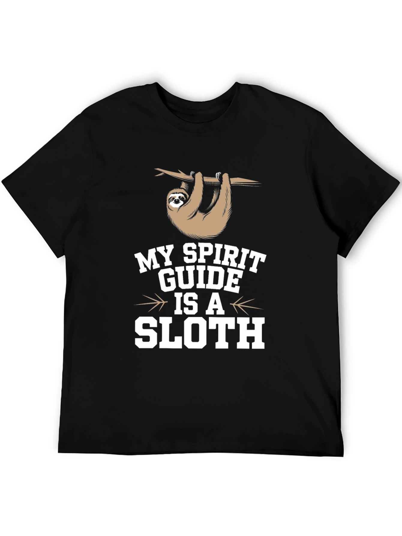 Black My Spirit Guide Is A Sloth Graphic Tee view 5