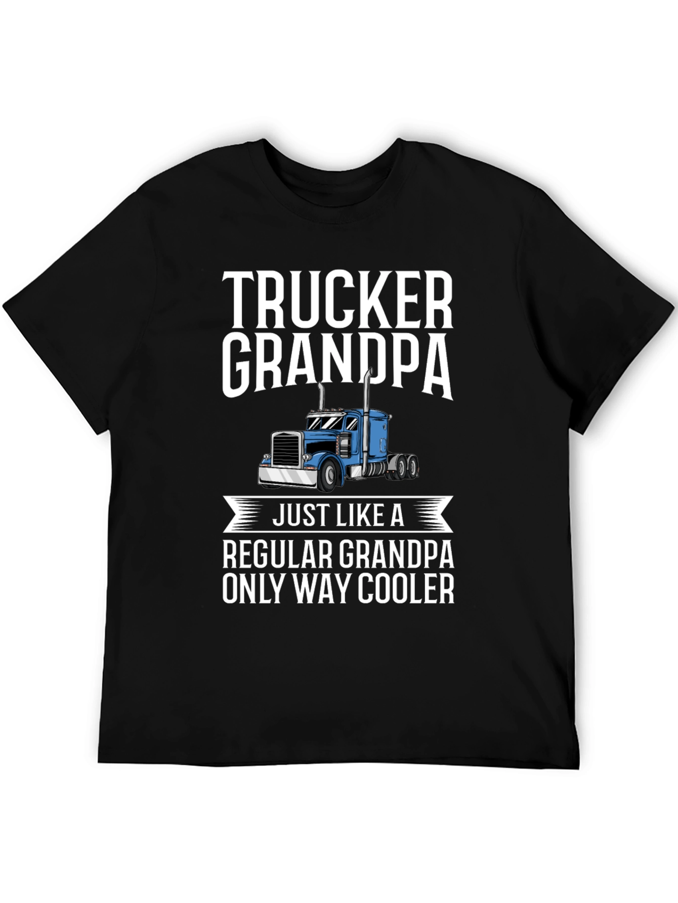 Black Trucker Grandpa T-Shirt - Cool Grandfather Tee view 5