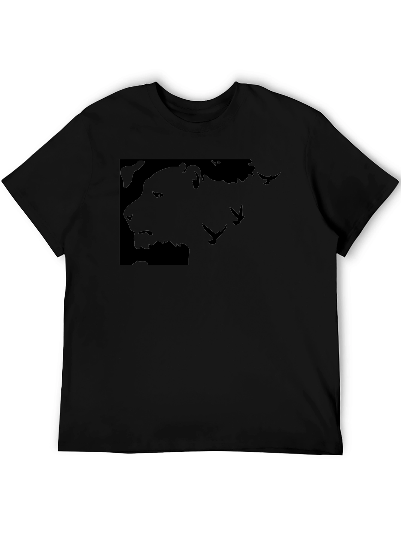 Black Lion Silhouette Graphic T-Shirt view 5