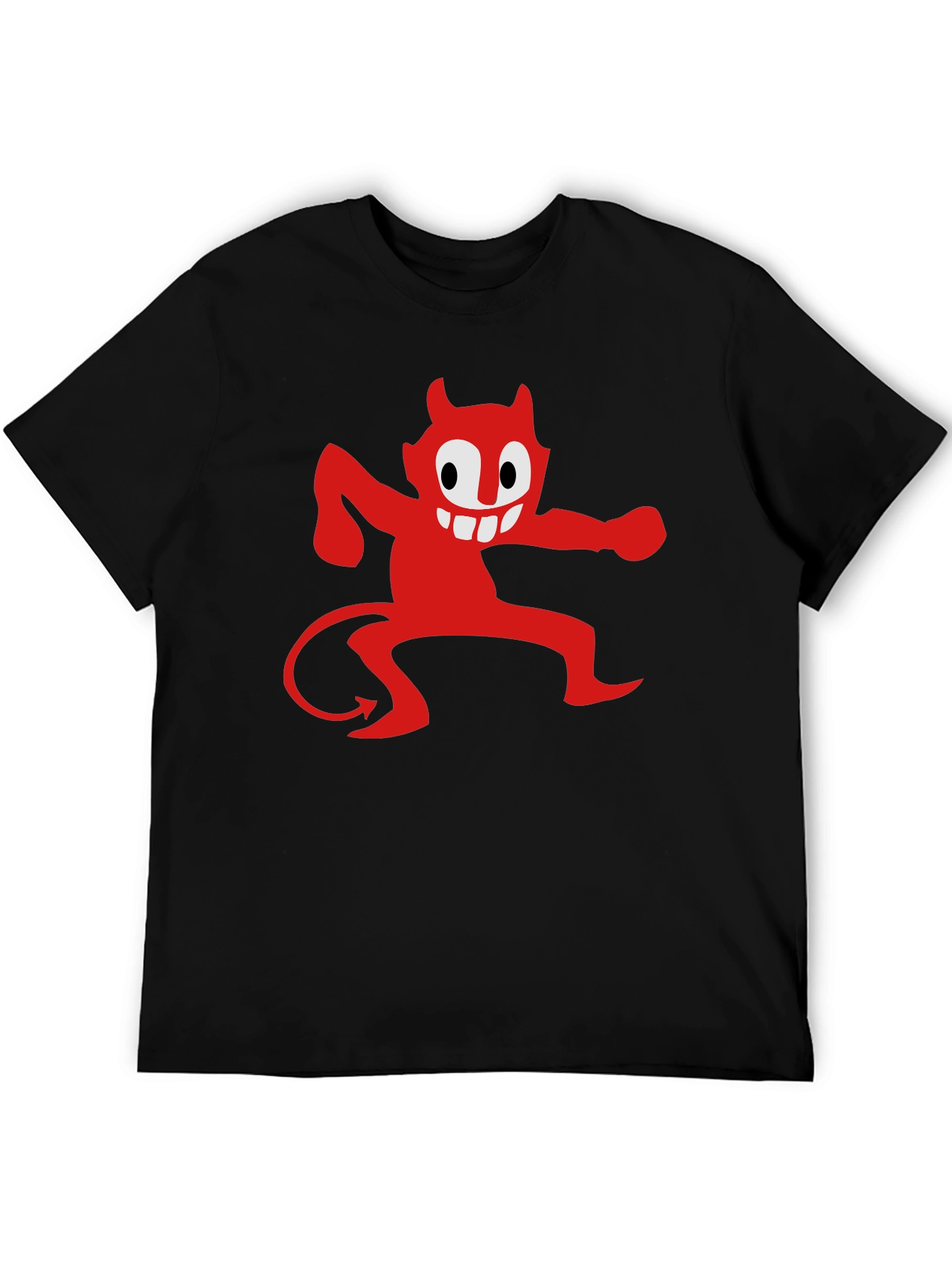 Black Cartoon Devil Graphic Tee - Mens Black T-Shirt view 5