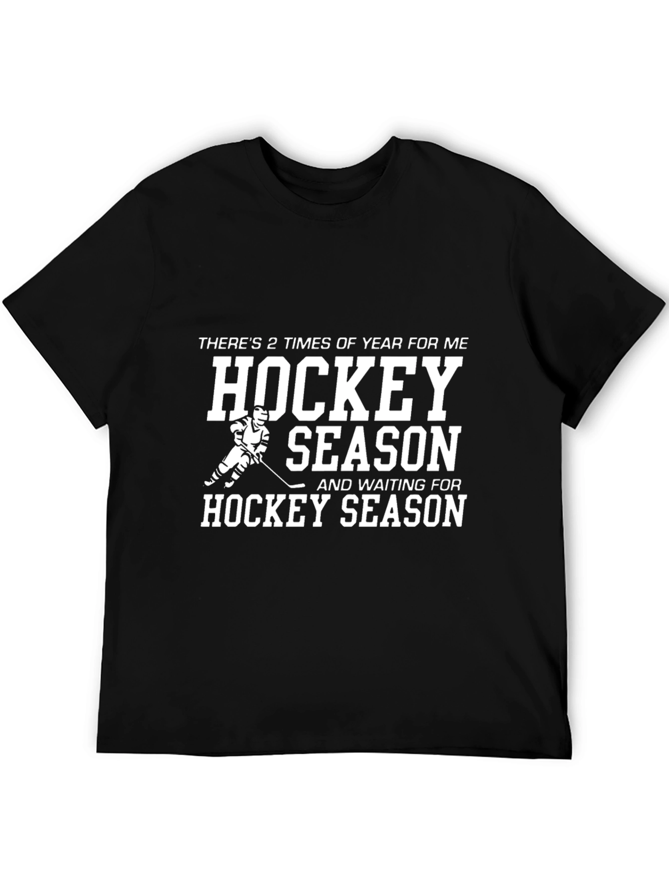 Black Hockey Season T-Shirt for Hockey Lovers view 5