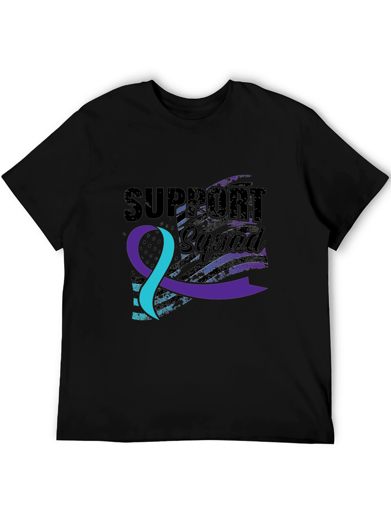 Black Support Squad Awareness T-Shirt view 5