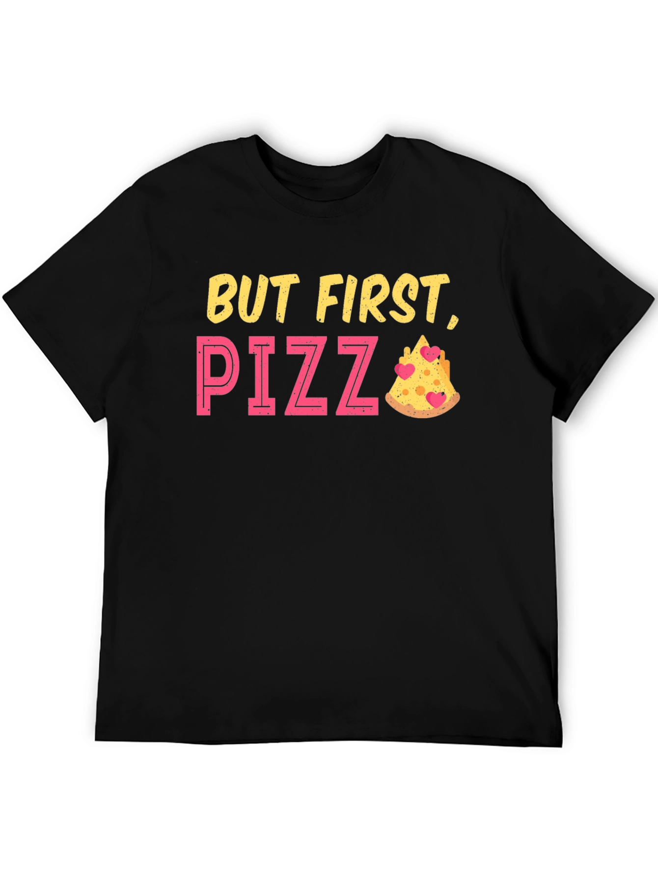 Black But First Pizza Funny Graphic T-Shirt view 5