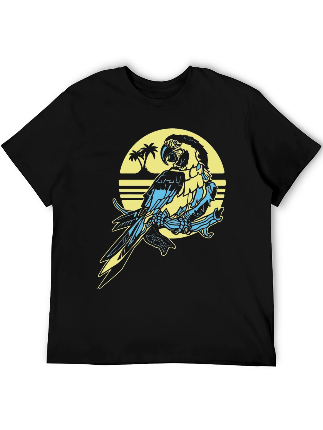 Black Tropical Parrot T-Shirt - Island Vibes view 5
