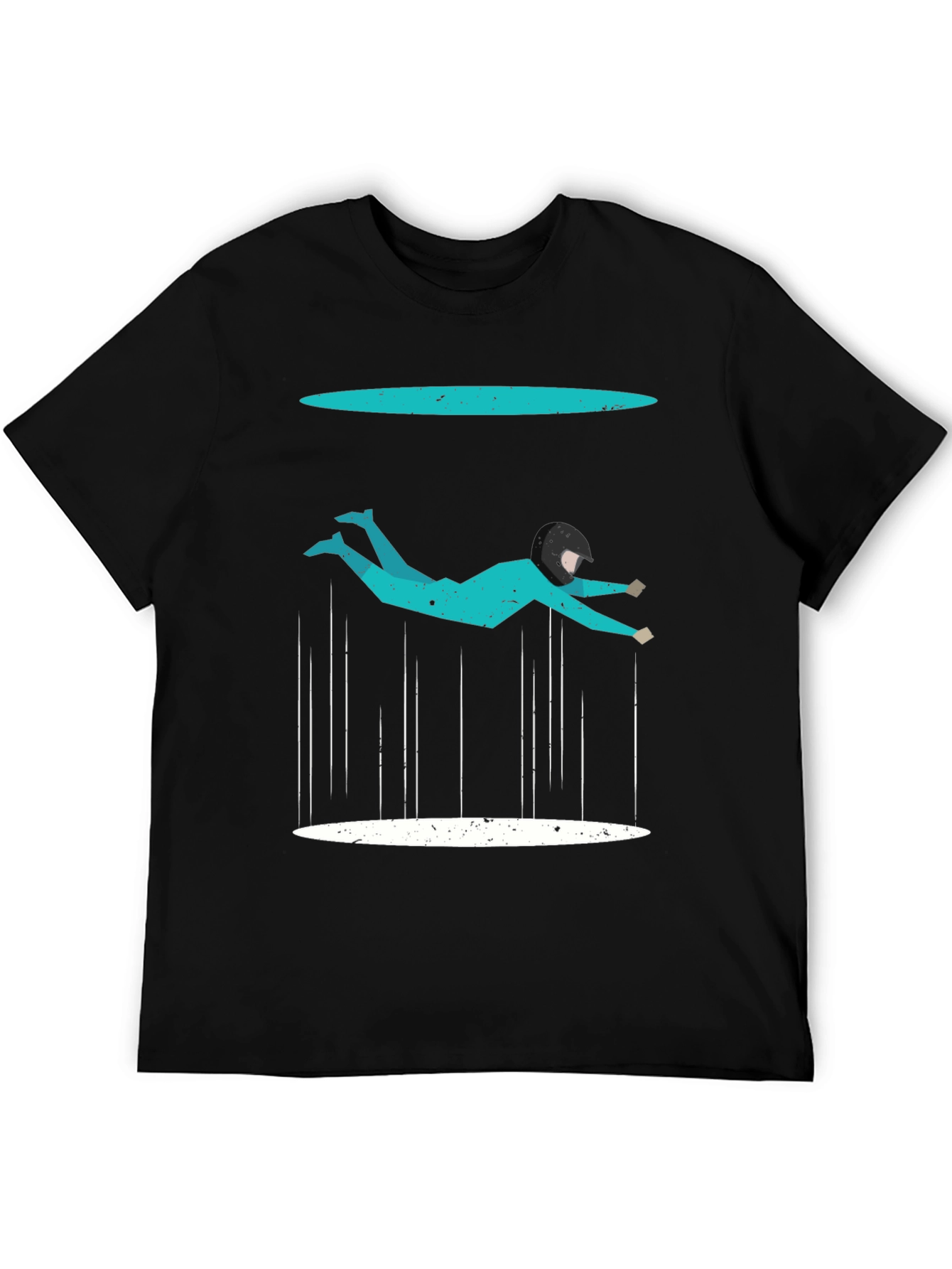 Black Geometric Skydiving T-Shirt view 5