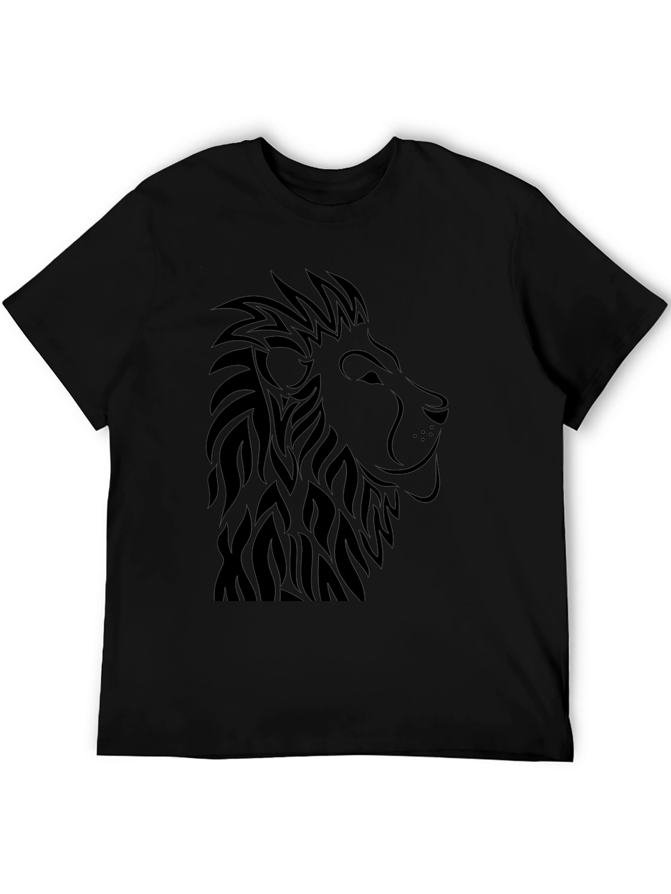 Black Lion Graphic Tee - Black Casual Shirt view 5