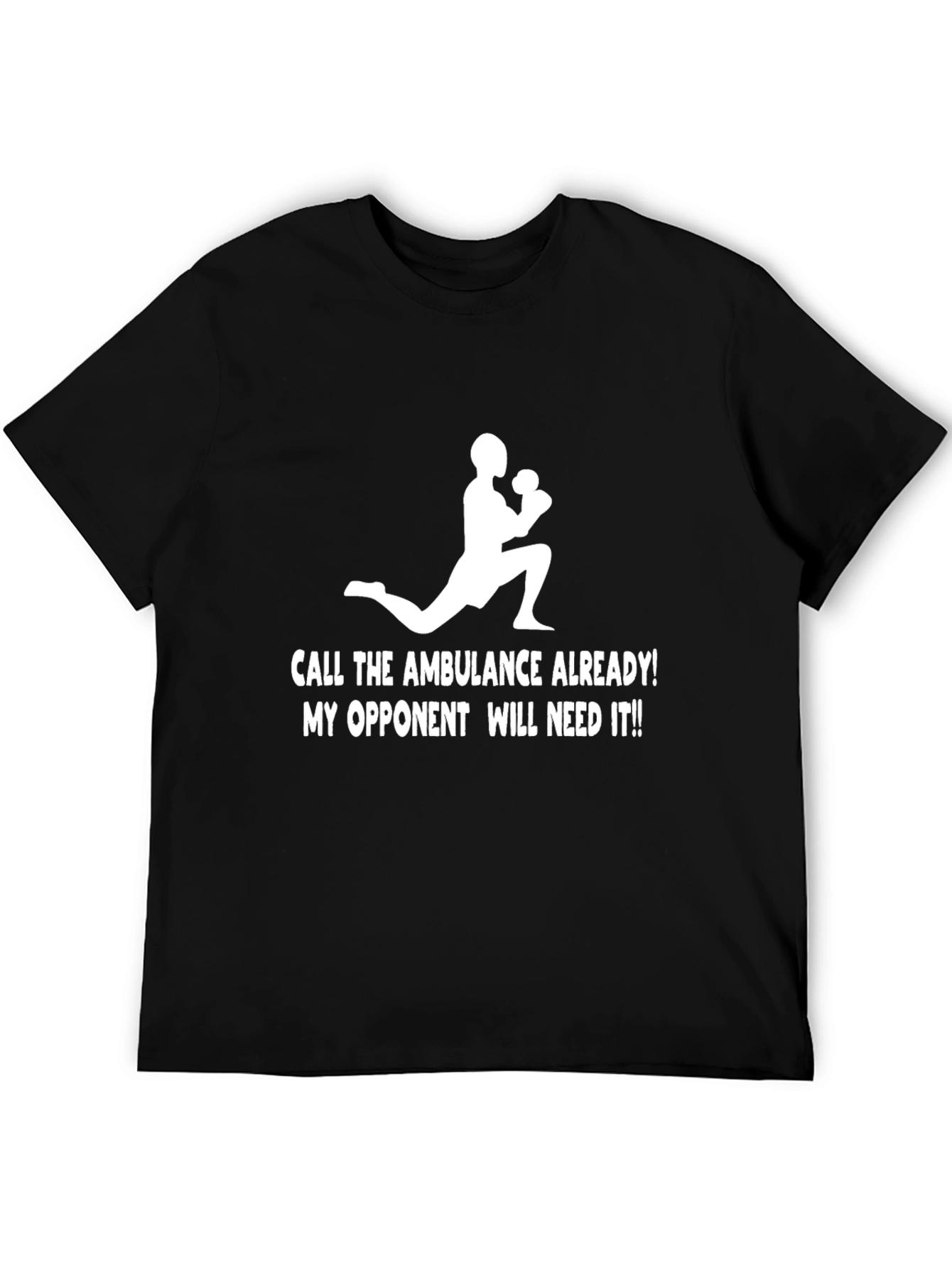 Black Funny Boxing T-Shirt: Call the Ambulance! view 5